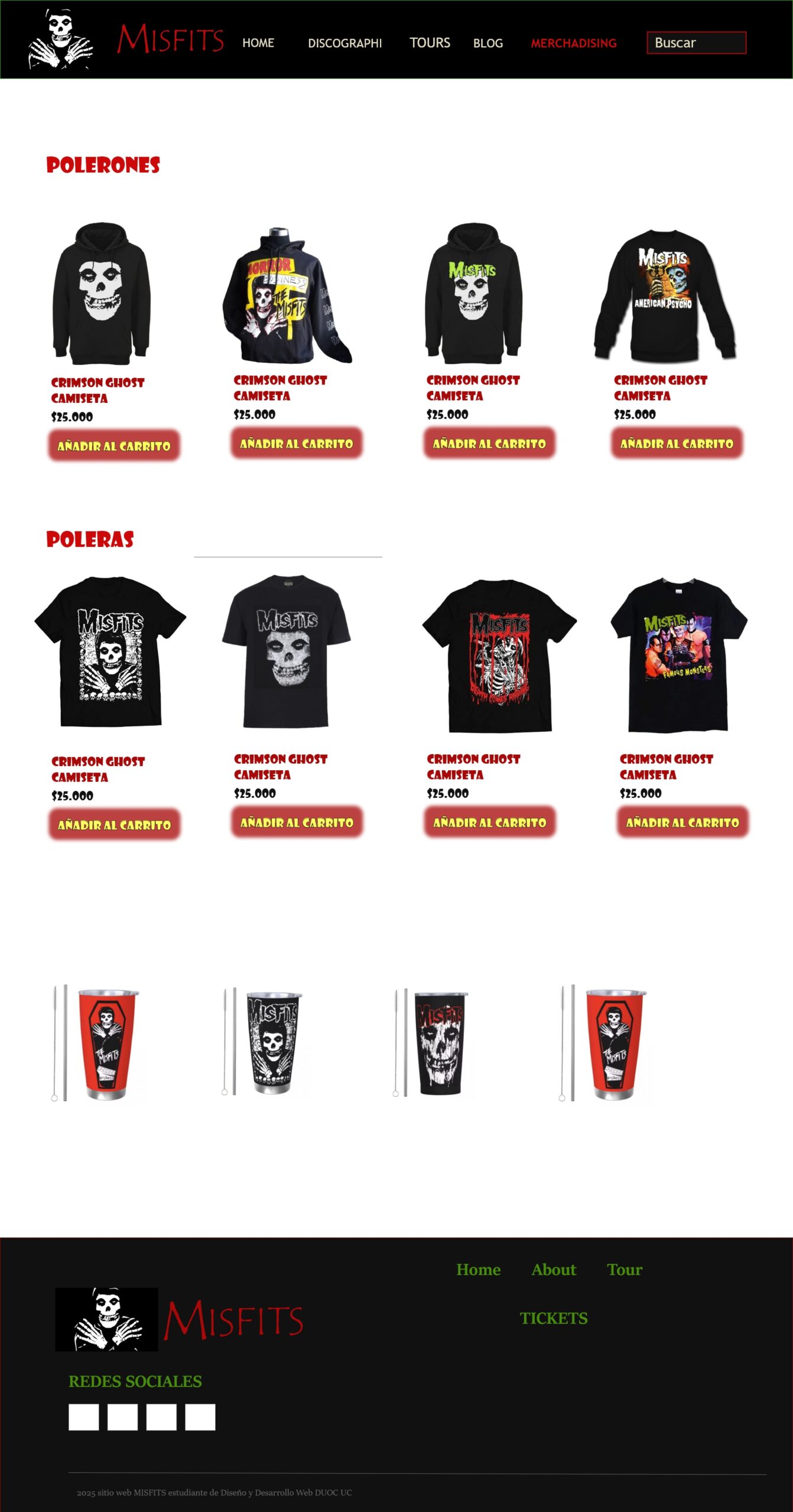 Merchandising Misfits - poleras y polerones