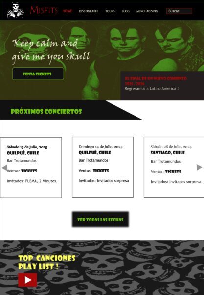 Misfits rediseño web