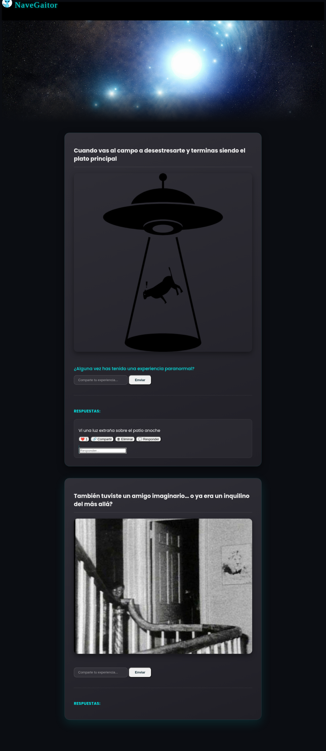 NaveGaitor — Foro interactivo de experiencias paranormales